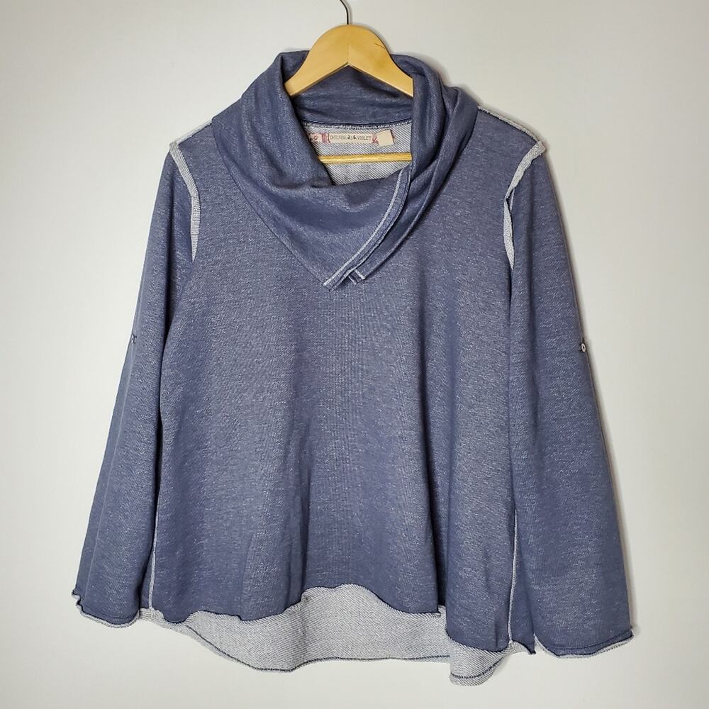 Chelsea & Violet blue cowl neck loose fit sweatshirt Size Small